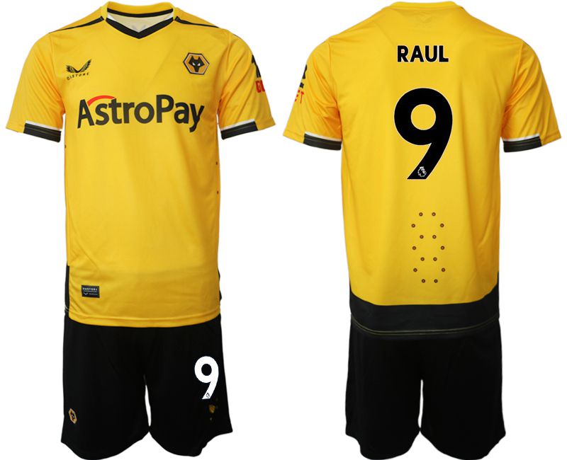 Men 2022-2023 Club Wolverhampton Wanderers home yellow #9 Soccer Jersey